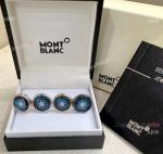 Low Price Mont blanc Classic Cufflinks Gold and Blue